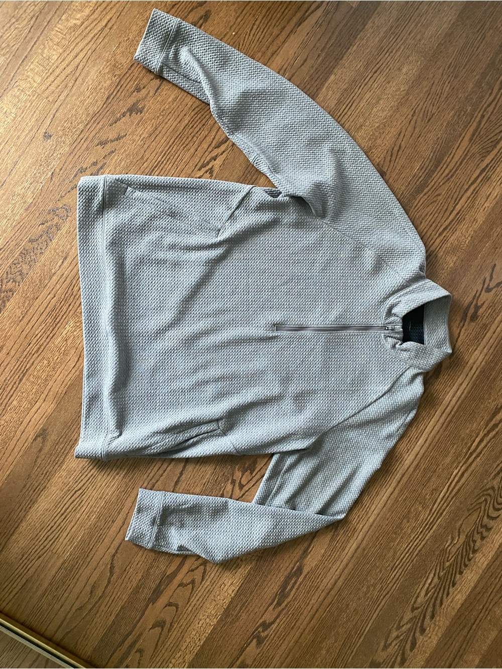 Lululemon Men's Ease The Day, Quarter-Zip Textured - Heathered Brown/Grey. - Picture 4 of 6